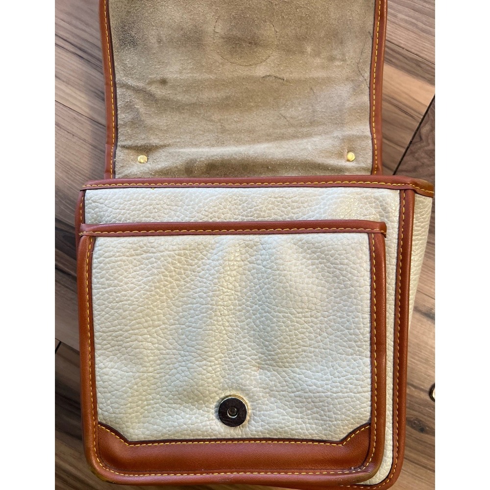 Dooney & Bourke Cream and Brown Leather Crossbody Bag - Picture 7 of 16